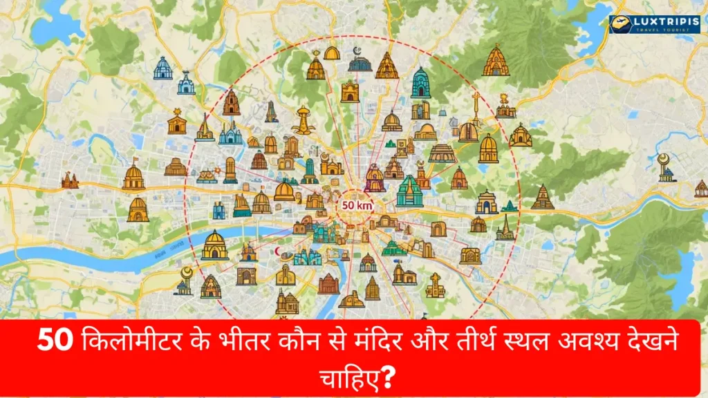 50 किलोमीटर के भीतर कौन से मंदिर और तीर्थ स्थल अवश्य देखने चाहिए?