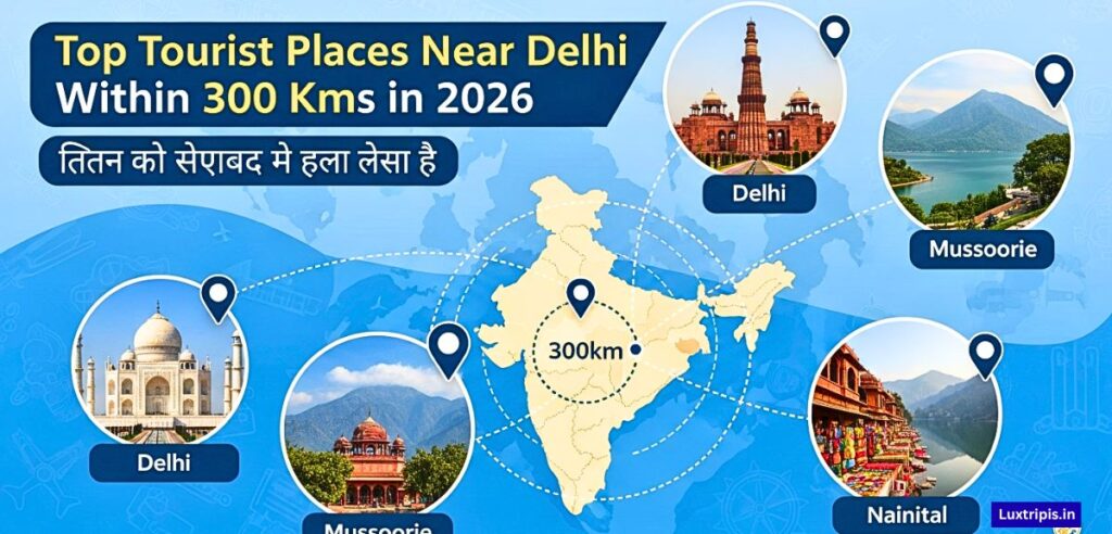 Top Tourist Places Near Delhi Within 300 Kms in 2026 आपकी अल्टीमेट वीकेंड गेटवे गाइड
