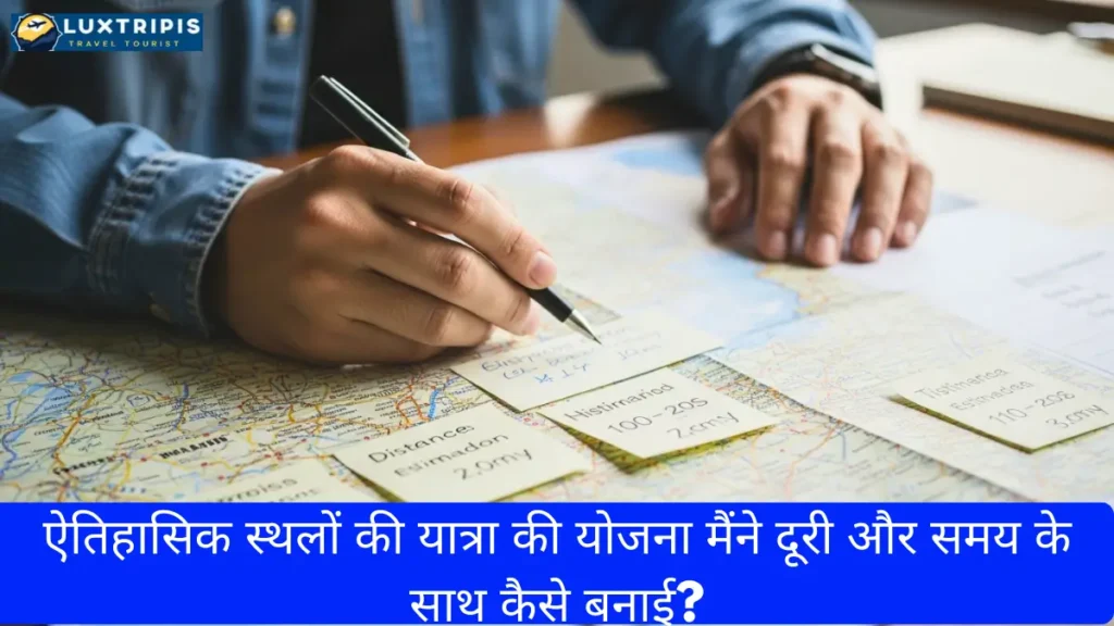 ऐतिहासिक स्थलों की यात्रा की योजना मैंने दूरी और समय के साथ कैसे बनाई?