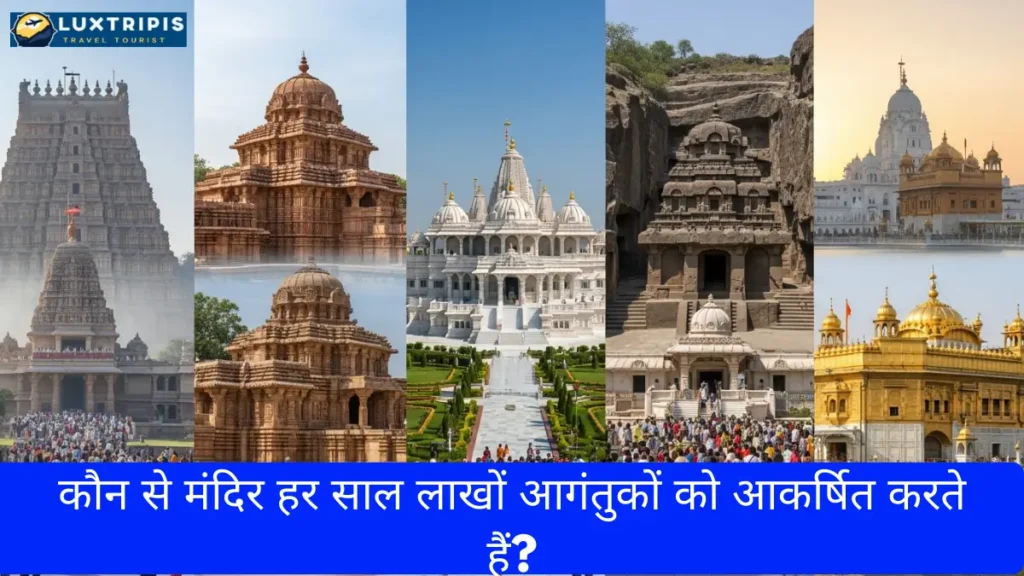 कौन से मंदिर हर साल लाखों आगंतुकों को आकर्षित करते हैं?