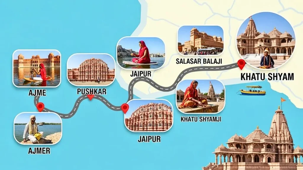 Ajmer to Khatu Shyam Route Map