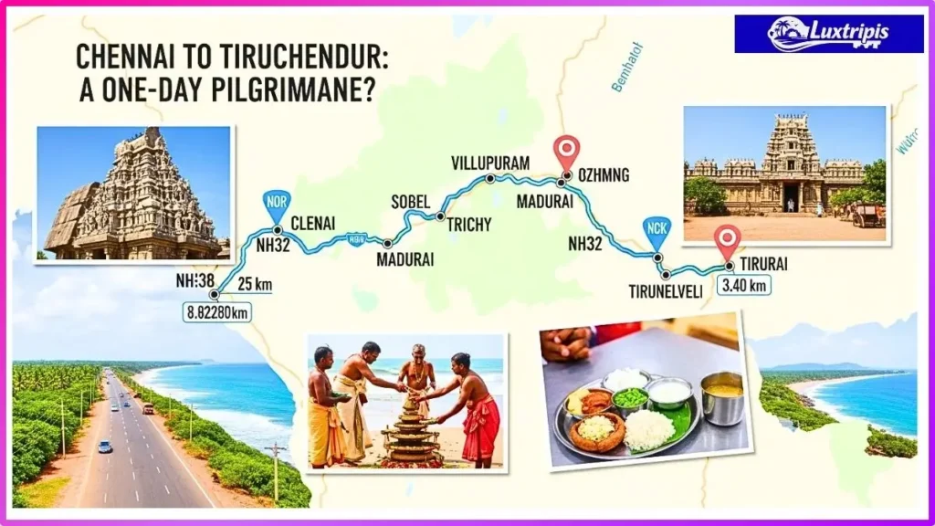 Tiruchendur Devasthanam Chennai से One Day Trip संभव है Route Map